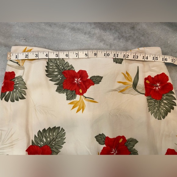 Jamaica Bay Cream Pink Tropical Floral Print Skort Size Zip Flowy Beachy Size 8 - Picture 7 of 8